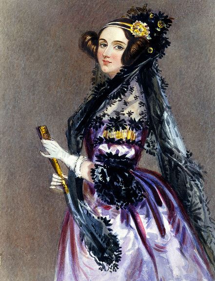 Ада Лавлейс. Акварель А. Шалона, 1840 г.