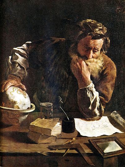 Худ. Д. Фетти Задумавшийся Архимед, 1620. Картинная галерея, Дрезден, Германия