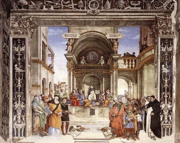 Л. Филиппино. Фома Аквинский, торжествующий над еретиками, 1489-1491, церковь Санта-Мария-сопра-Минерва, часовня Карафы, Рим, Италия