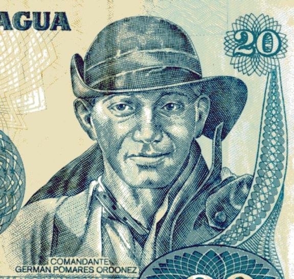 Герман Помарес на национальной банкноте Никарагуа