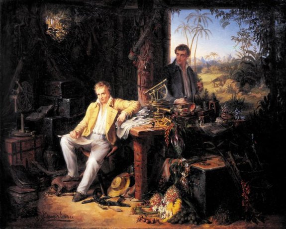 Гумбольдт и Бонплан в джунглях Амазонки. Худ. Э.Эндер, 1850 г., Бранденбургская Академия наук, Берлин, Германия