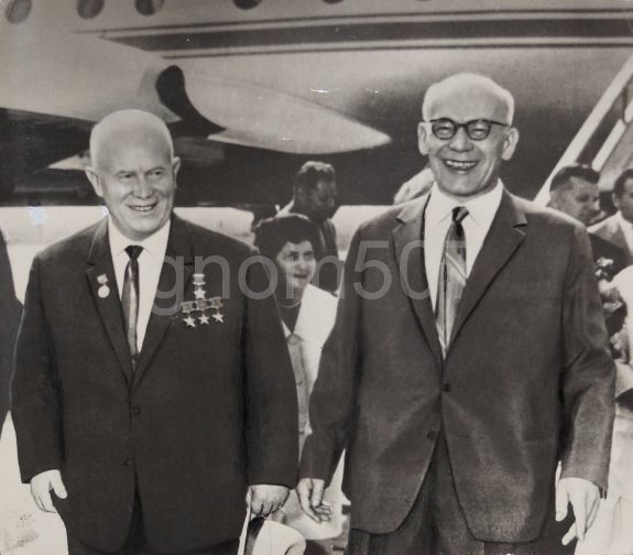 Н. С. Хрущев и В. Гомулка (справа). Фото: 1968 г.