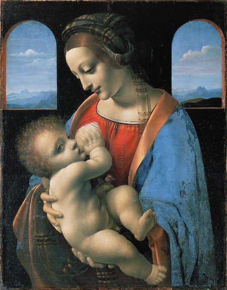 Мадонна Литта. Приписывается Леонардо да Винчи. 1490-1491 гг., Эрмитаж, Санкт-Петербург