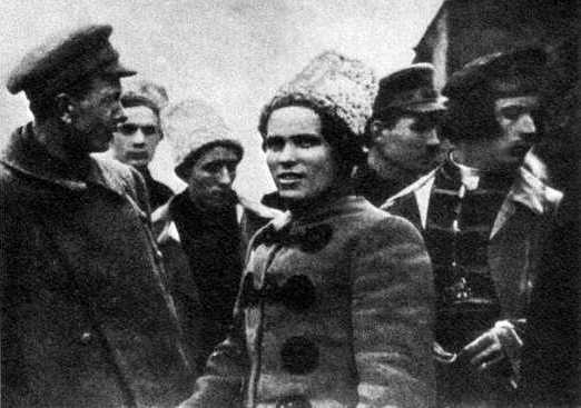 Лидеры повстанцев в 1919 г. (слева направо): С. Каретник, Н. Махно, Ф. Щусь
