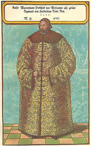 Герберштейн в русском одеянии, пожалованном ему Василием Иоанновичем в 1517 г. 