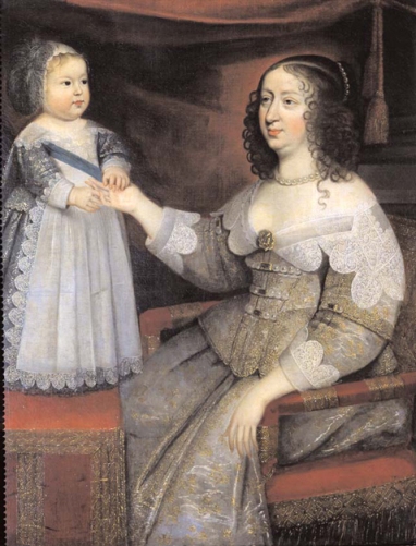 Анна Австрийская с дофином, портрет, французская школа, XVII в.
