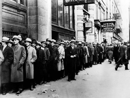 Очередь безработных в США. Фото 30-х годов