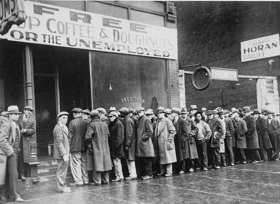 Безработные в очереди за бесплатным супом. Чикаго. Фото: февраль 1931 г.