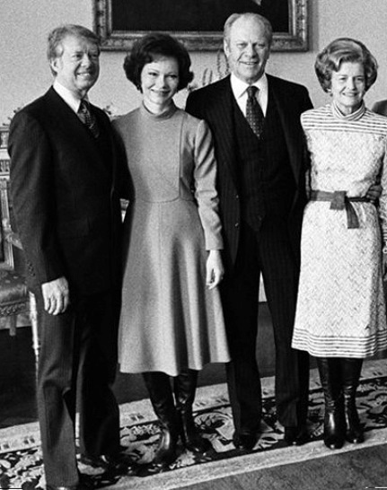 Джимми и Розалин Картер (слева), 21 января 1977 г. В ходе президентской инаугурации