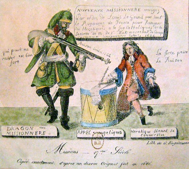 Драгонады. Карикатура 1686.