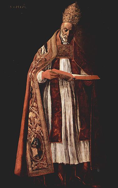 Худ. Ф. де Сурбаран Папа Григорий I. 1626-1627 гг. Музей изящных искусств, Севилья, Испания
