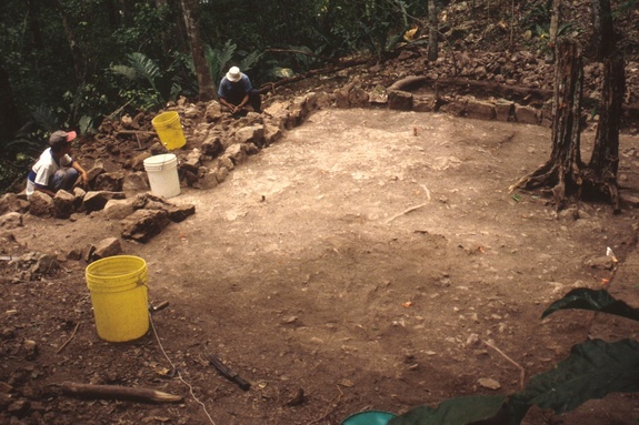 Раскопки на месте Сакпетена, Гватемала. Credit: Photo by Timothy Pugh