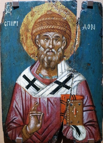 Икона с изображением Спиридона Тримифунтского. XVI в. Музей Византийской культуры. Фессалоники, Греция