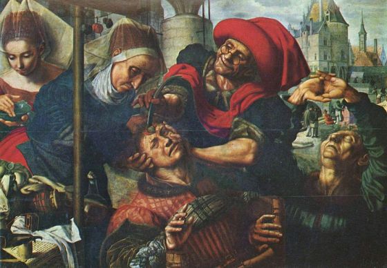 Ян ван Хемессен. Извлечение камней глупости. 1545—1550. Музей Прадо. Мадрид