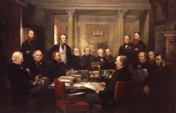 Кабинет Гладстона в 1868 г. Худ. Л. К. Дикинсон, Национальная портретная галерея, Лондон