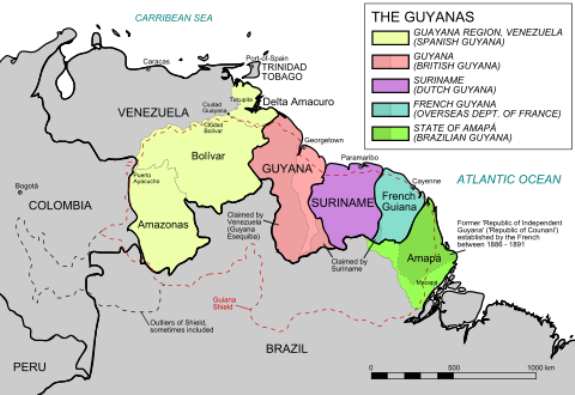 Карта Гвианы
