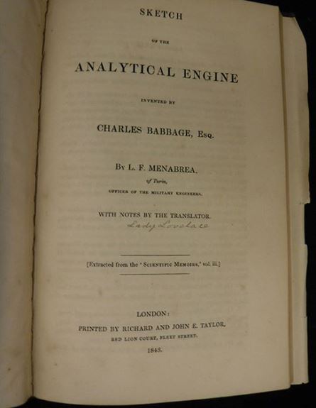 Книга, в которой содержится компьютерная программа, разработанная А. Лавлейс