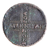 крестовик 5 копеек 1727 г.