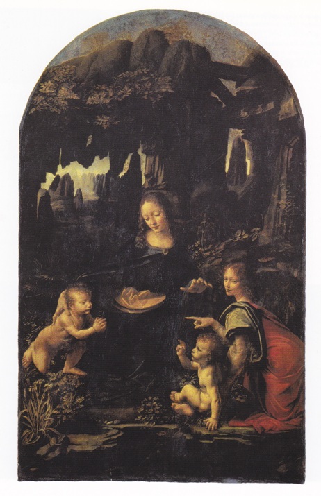 Л. да Винчи Мадонна в скалах (Дева Мария с младенцем Иисусом, младенцем Николаем Крестителем и ангелом), 1483-1486 гг., Лувр, Париж, Франция