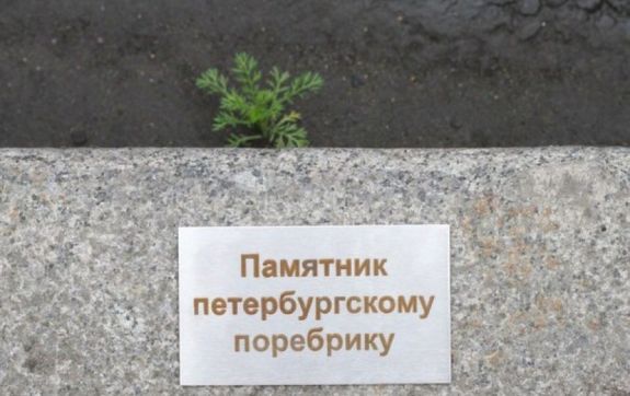 Памятник поребрику в Петербурге