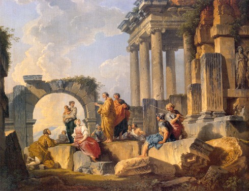 Худ. Д. Паннини Развалины со сценой проповеди апостола Павла. 1744