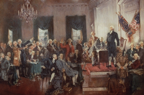 Сцена подписания Конституции США, худ. Г. Кристи, 1940 г., Палата предстваителей США, Вашингтон
