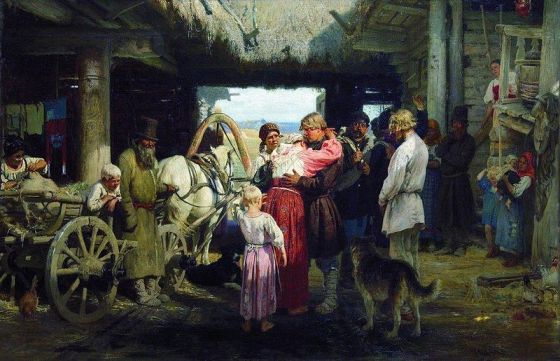 Худ. И. Репин "Проводы новобранца", 1879 г.