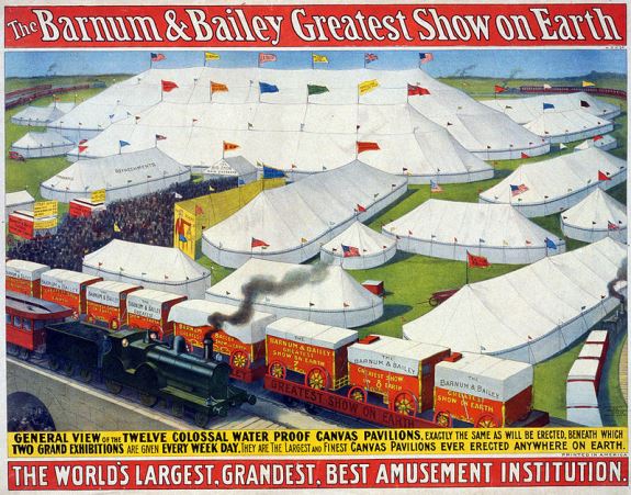 Рекламная афиша цирка Барнума и Бейли. 1899 г.