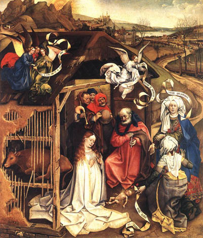 Худ. Робер Кампин "Рождество", 1420 г. Музей Изящных искусств, Дижон, Франция