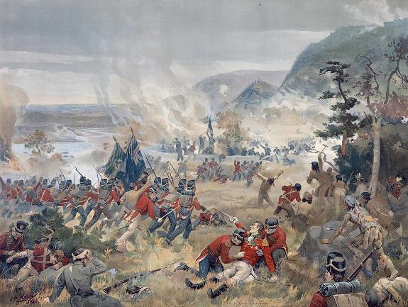 Смерть генерала Брока в битве на Куинстонских высотах. Худ. Д. Д. Келли, 1896. Репродукция из Национального архива Канады