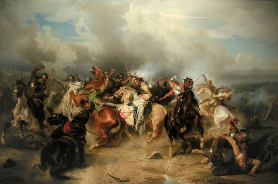 Смерть Густава II Адольфа в битве при Лютцене. Худ. К. Вальбом, 1855