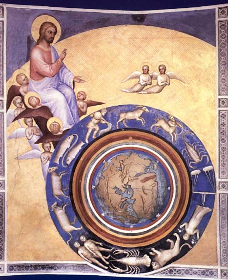 Сотворение мира. Ок. 1376 г. Фреска работы Джусто де Менабуои 
