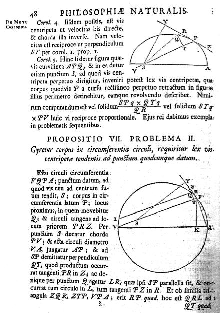 Страница из "Начал" Ньютона, издания 1726 г.