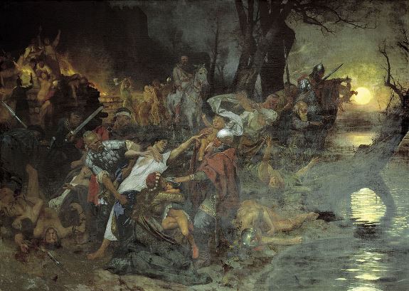 Тризна русских дружинников после битвы под Доростолом в 971 году. Картина Г. Семирадского