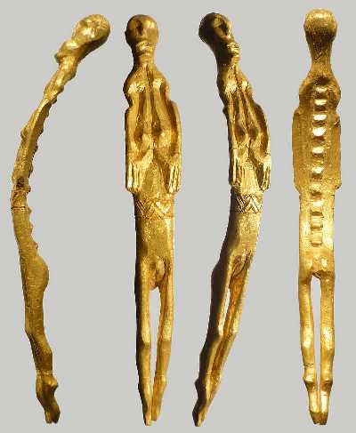 Золотая женская фигурка, найденная на острове Бронхольм. VI в. н. э. 
